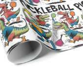 Cool Dinosaur Pickleball Generic Gift Wrap Cadeaupapier (Rol Hoek)