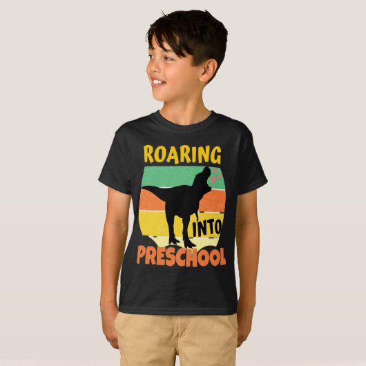 COOL DINOSAUR - ROAREN IN PRESCHOOL T-SHIRT (Voorkant volledig)