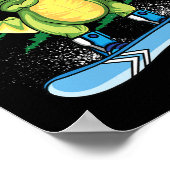 Cool Dinosaur Snowboarding Skiing Dabbing T Rex Sn Poster (Hoek)
