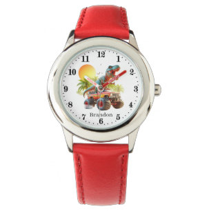 Cool Dinosaur Truck naam toevoegen Horloge