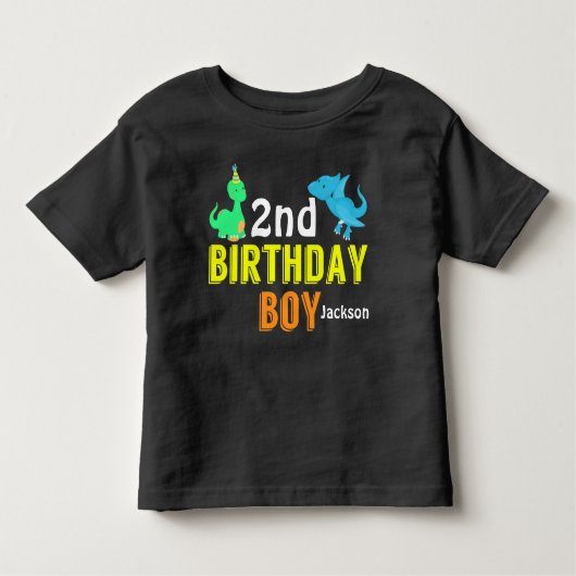 Cool Dinosaur Verjaardag Jongen Party Custom Kinder Shirts (Voorkant)