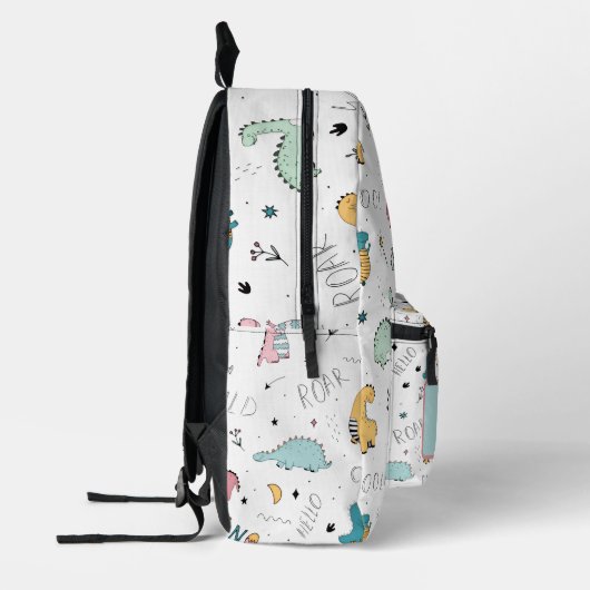 Cool Dinosaur with name School Bedrukte Rugzak (Links)