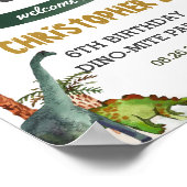 Cool Dinosaurs Jurassic Boy Birthday Welkom Poster (Hoek)