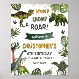 Cool Dinosaurs Jurassic Boy Birthday Welkom Poster