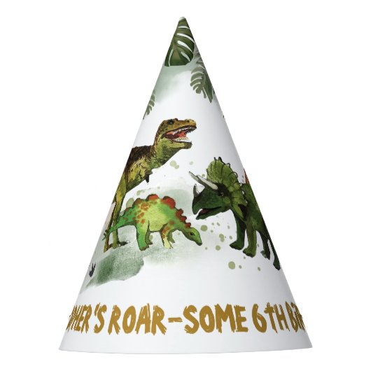 Cool Dinosaurs Jurassic Boy Verjaardag Cone Feesthoedjes (Voorkant)