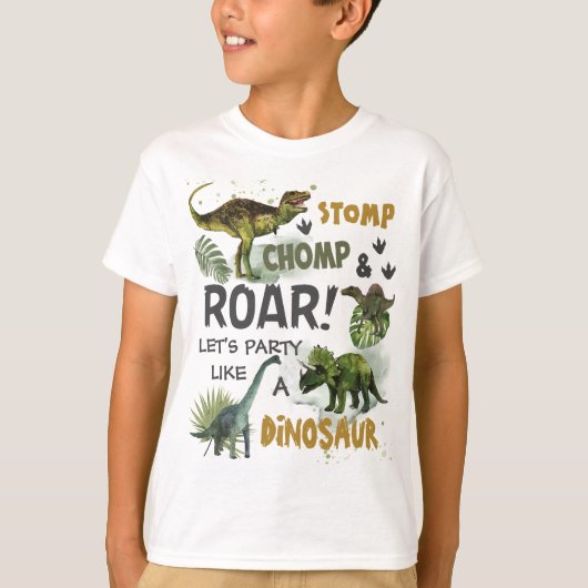 Cool Dinosaurs Jurassic Boy Verjaardag Outfit T-shirt (Voorkant)