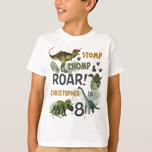Cool Dinosaurs Jurassic Boy Verjaardag Outfit T-shirt (Voorkant)