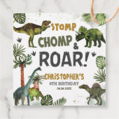 Cool Dinosaurs Jurassic Boy Verjaardagsfeestje Bedankjes Labels (Achterkant)