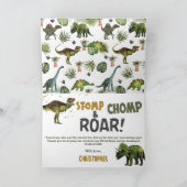 Cool Dinosaurs Jurassic Boy Verjaardagsfeestje Bedankkaart (Binnen)