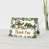 Cool Dinosaurs Jurassic Boy Verjaardagsfeestje Bedankkaart (Voorkant)