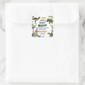 Cool Dinosaurs Jurassic Boy Verjaardagsfeestje Fav Vierkante Sticker (Tas)