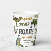 Cool Dinosaurs Jurassic Boy Verjaardagsfeestje Papieren Bekers (Achterkant)