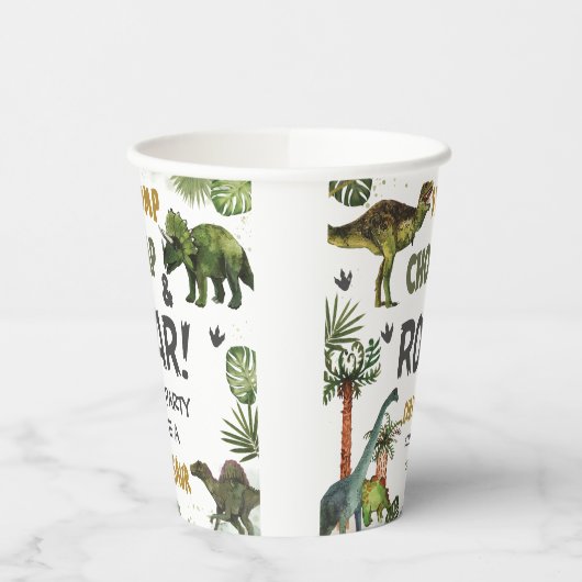 Cool Dinosaurs Jurassic Boy Verjaardagsfeestje Papieren Bekers (Links)