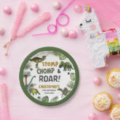 Cool Dinosaurs Jurassic Boy Verjaardagsfeestje Papieren Bordje (Feest)