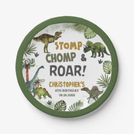 Cool Dinosaurs Jurassic Boy Verjaardagsfeestje Papieren Bordje