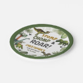 Cool Dinosaurs Jurassic Boy Verjaardagsfeestje Papieren Bordje (Gekanteld)