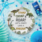 Cool Dinosaurs Jurassic Boy Verjaardagsfeestje Papieren Bordje (Feest)