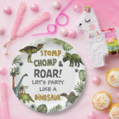 Cool Dinosaurs Jurassic Boy Verjaardagsfeestje Papieren Bordje (Feest)