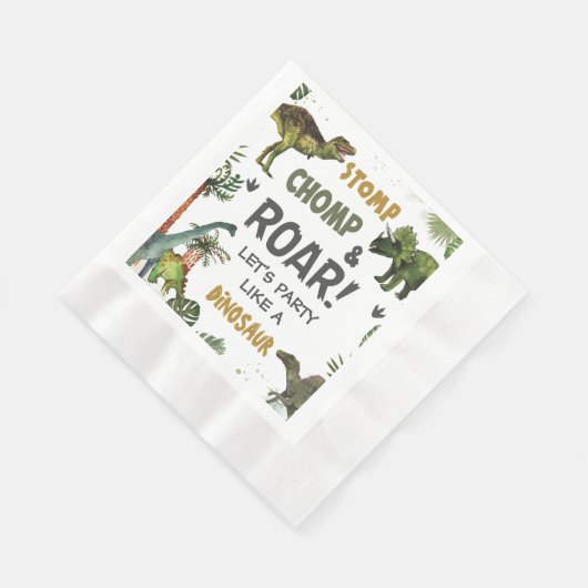 Cool Dinosaurs Jurassic Boy Verjaardagsfeestje Servet (Hoek)