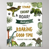 Cool Dinosaurs Jurassic Verjaardagsfeest Dank u Poster (Voorkant)