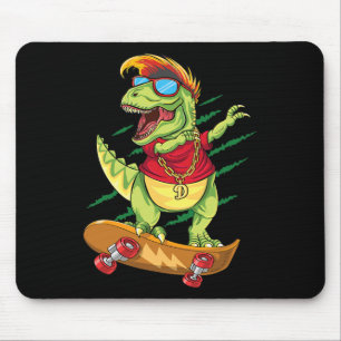 Cool dinosaurus die skateboardt Skater Dabbing T R Muismat