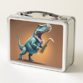 Cool Dinosaurus Metalen Lunchbox (Achterkant)
