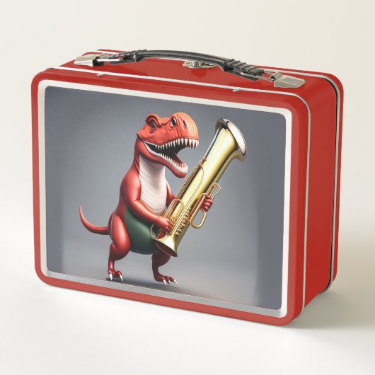 Cool Dinosaurus Metalen Lunchbox (Achterkant)