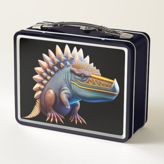 Cool Dinosaurus Metalen Lunchbox (Achterkant)