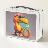 Cool Dinosaurus Metalen Lunchbox (Achterkant)
