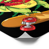 Cool dinosaurus-skateboarder die dabt T Rex S Poster (Hoek)