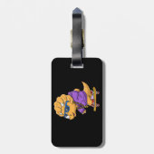 Cool Dinosaurus Spelen Skateboard cartoon Bagagelabel (Achterkant verticaal)