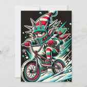 Cool Dirt Bike Elf Christmas Kaart voor jongens (Voorkant)
