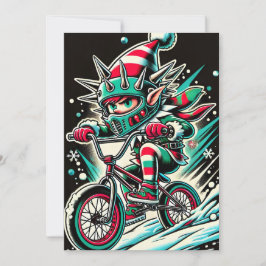 Cool Dirt Bike Elf Christmas Kaart voor jongens