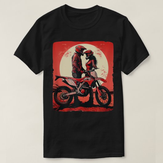 cool dirt bike koppel voor Valentijnsdag T-shirt (Design voorkant)