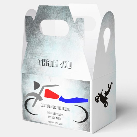 Cool Dirt Bike Masculine 16e verjaardag Bedankdoosjes (Geopend)