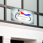 Cool Dirt Bike Masculine 16e verjaardag Spandoek (Buitenkant Gebouw)