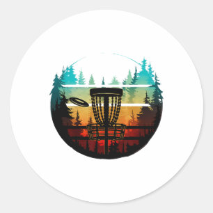 Cool Disc Golf in de bomen Disc Golf Ronde Sticker
