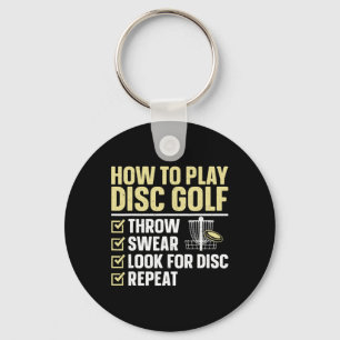 Cool Disc Golf Kunst voor mannen vrouwen kinderen Sleutelhanger