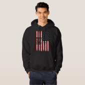 Cool Disc Golf Player Distressed USA American Flag Hoodie (Voorkant volledig)