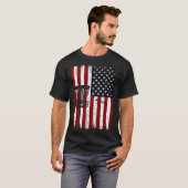 Cool Disc Golf Player Distressed USA American Flag T-shirt (Voorkant volledig)