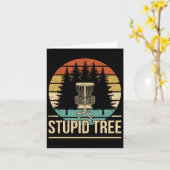Cool Disc Golf Player Quote I Stupid Tree  Kaart (Gele Bloem)