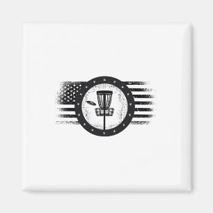 Cool Disc Golf Sport Verenigde Staten Grunge Vlag  Magneet