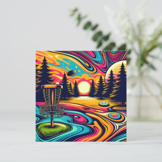 Cool Disc golfbaan bij zonsondergang (Staand voorkant)