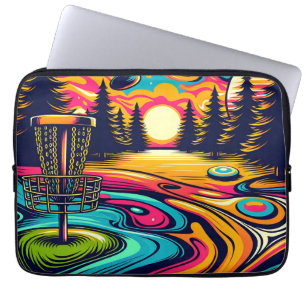 Cool Disc golfbaan bij zonsondergang Laptop Sleeve