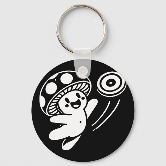Cool discgolf ontwerp, leuk paddenstoel grappige d sleutelhanger (Voorkant)