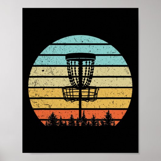 Cool Discgolfshirt Retro Stijl Vintage Discgolf Poster (Voorkant)