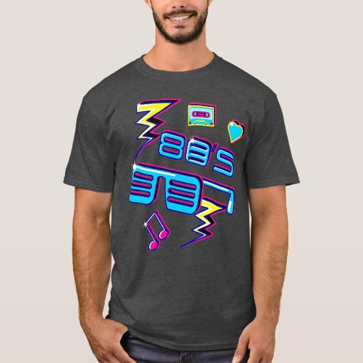 Cool Disco 80s  brillen Dance Party Retro T-shirt (Voorkant)