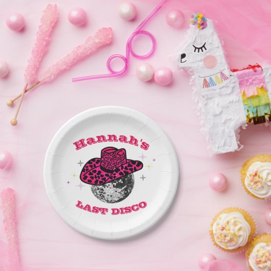 Cool Disco Cowgirl Bachelorette Party Papieren Bordje (Feest)