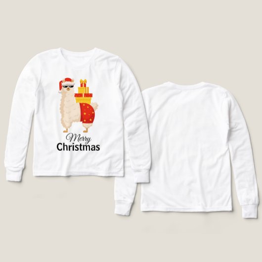 Cool  Disco Santa Llama Funny Minimalist Christmas (Voorkant /achterkant)