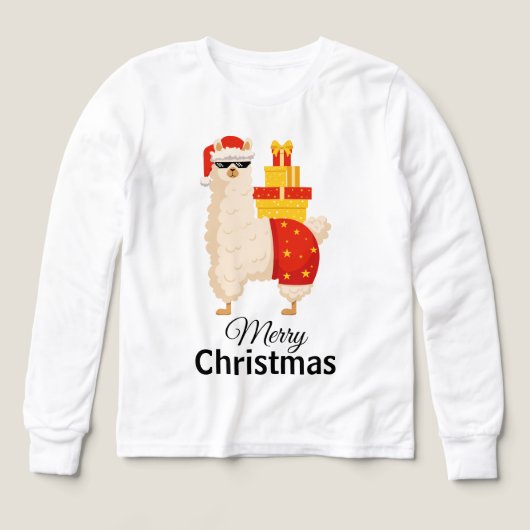 Cool  Disco Santa Llama Funny Minimalist Christmas (Voorkant)